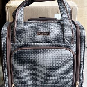 LONDON FOG slate 15in Sheffield Softside Under Seat Bag Brown